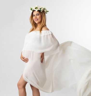 لباس بارداری حریر سفید