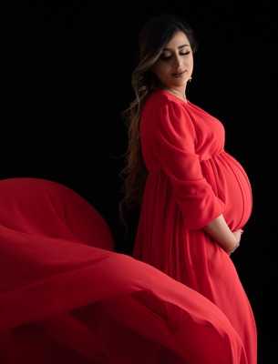 لباس بارداری حریر قرمز