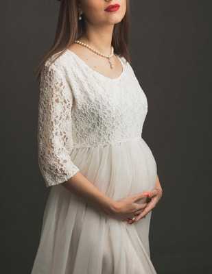 لباس بارداری دانتل و تور سفید