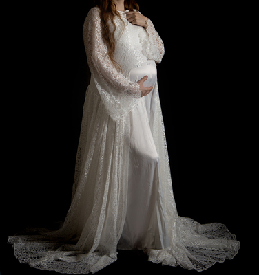 لباس بارداری دانتل و تور سفید